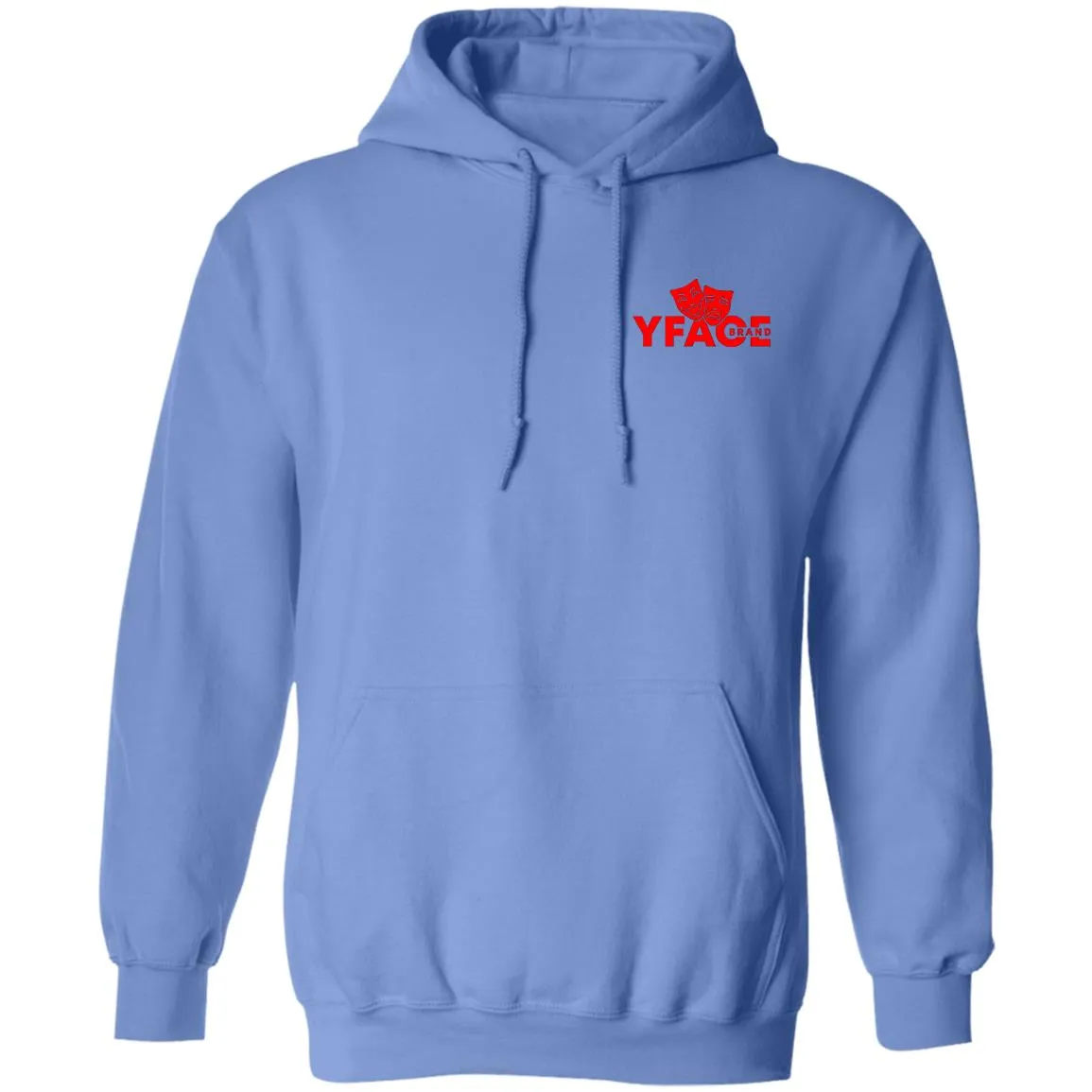 Pullover Hoodie Logo Red Front and Back