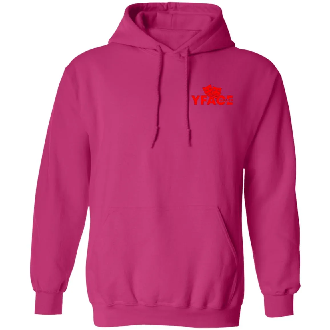 Pullover Hoodie Logo Red Front and Back