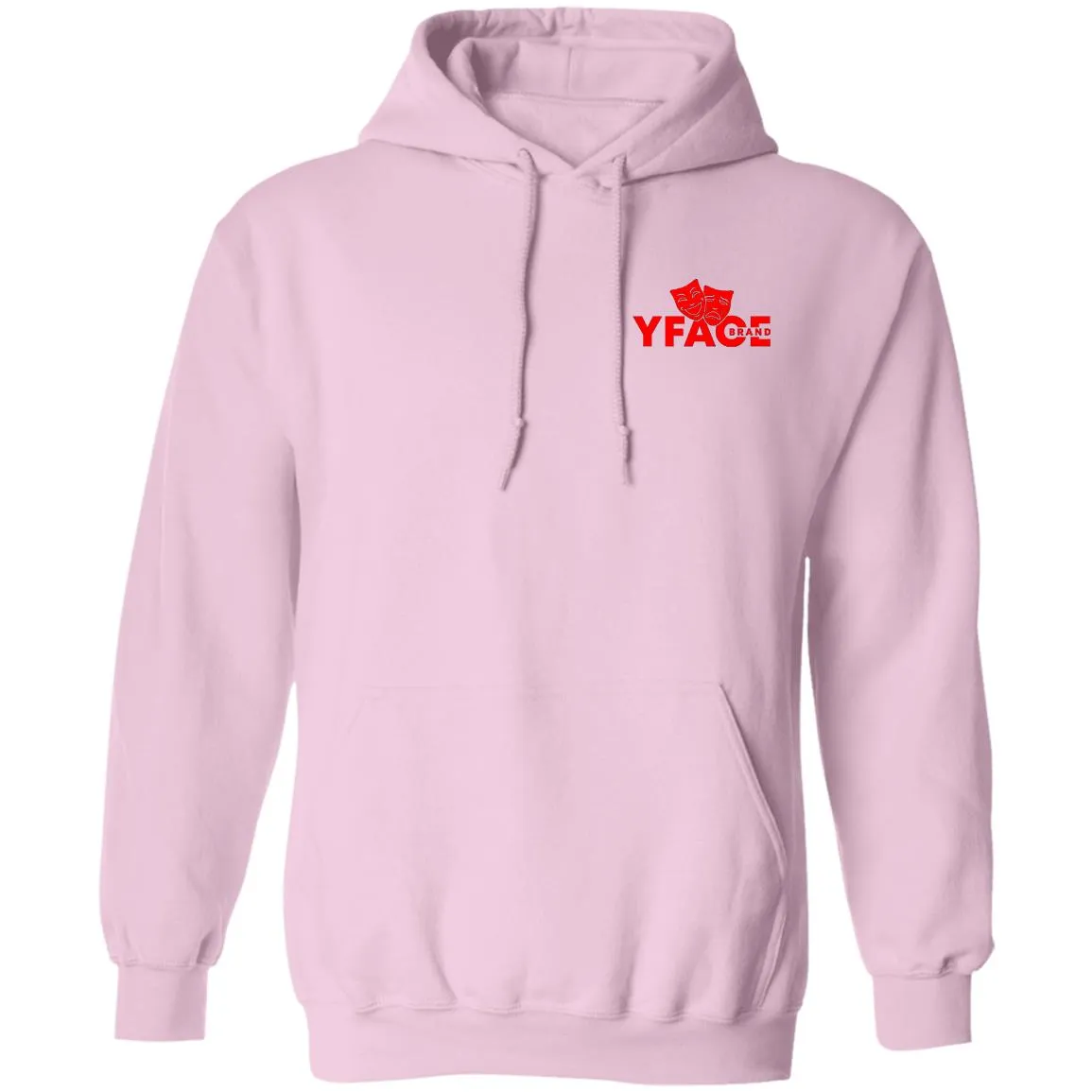 Pullover Hoodie Logo Red Front and Back