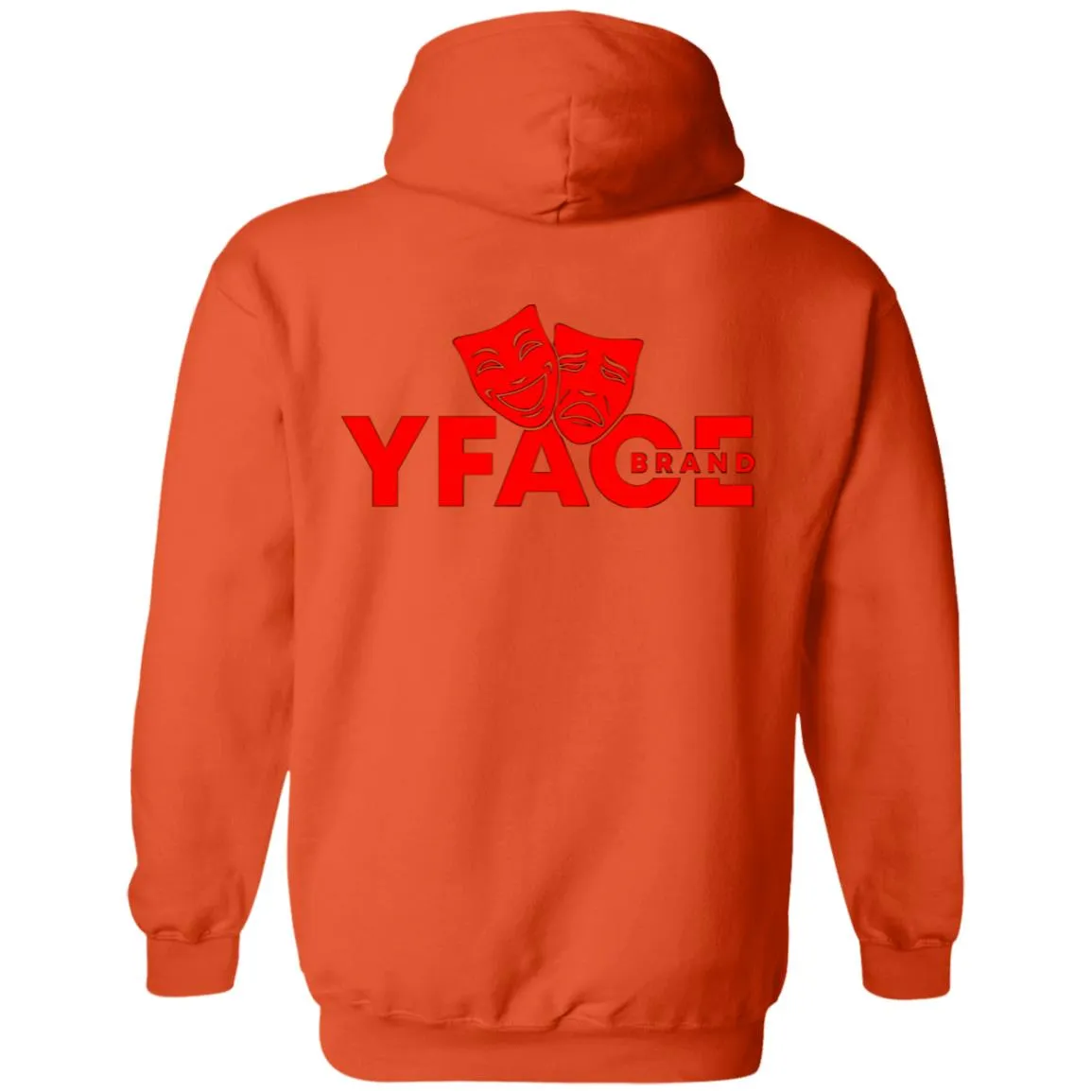 Pullover Hoodie Logo Red Front and Back