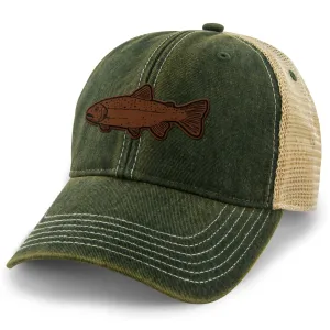 Rainbow Trout Leather Patch Dirty Water Trucker