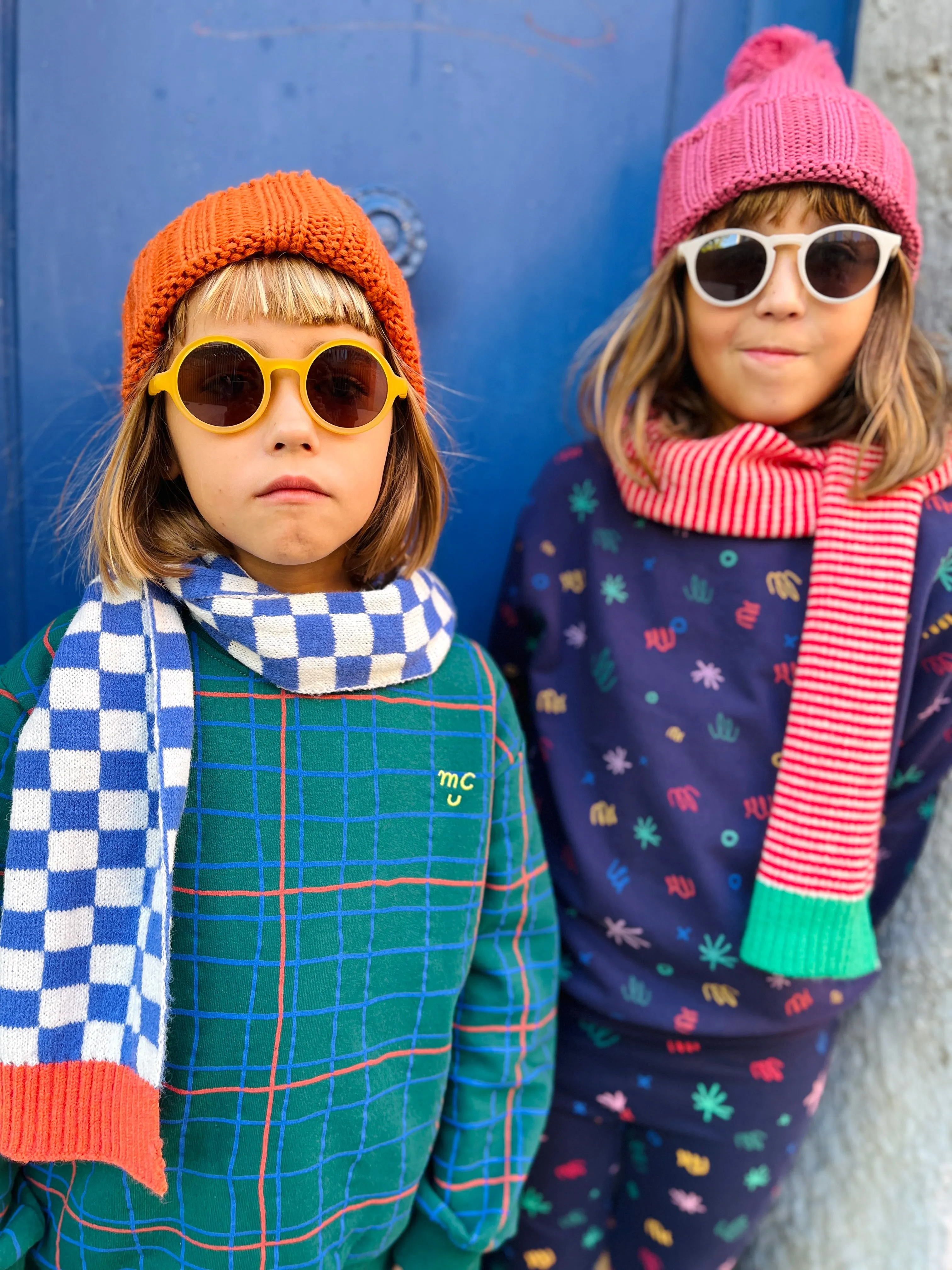 Recycled Cotton Grid Kid Sweatshirt