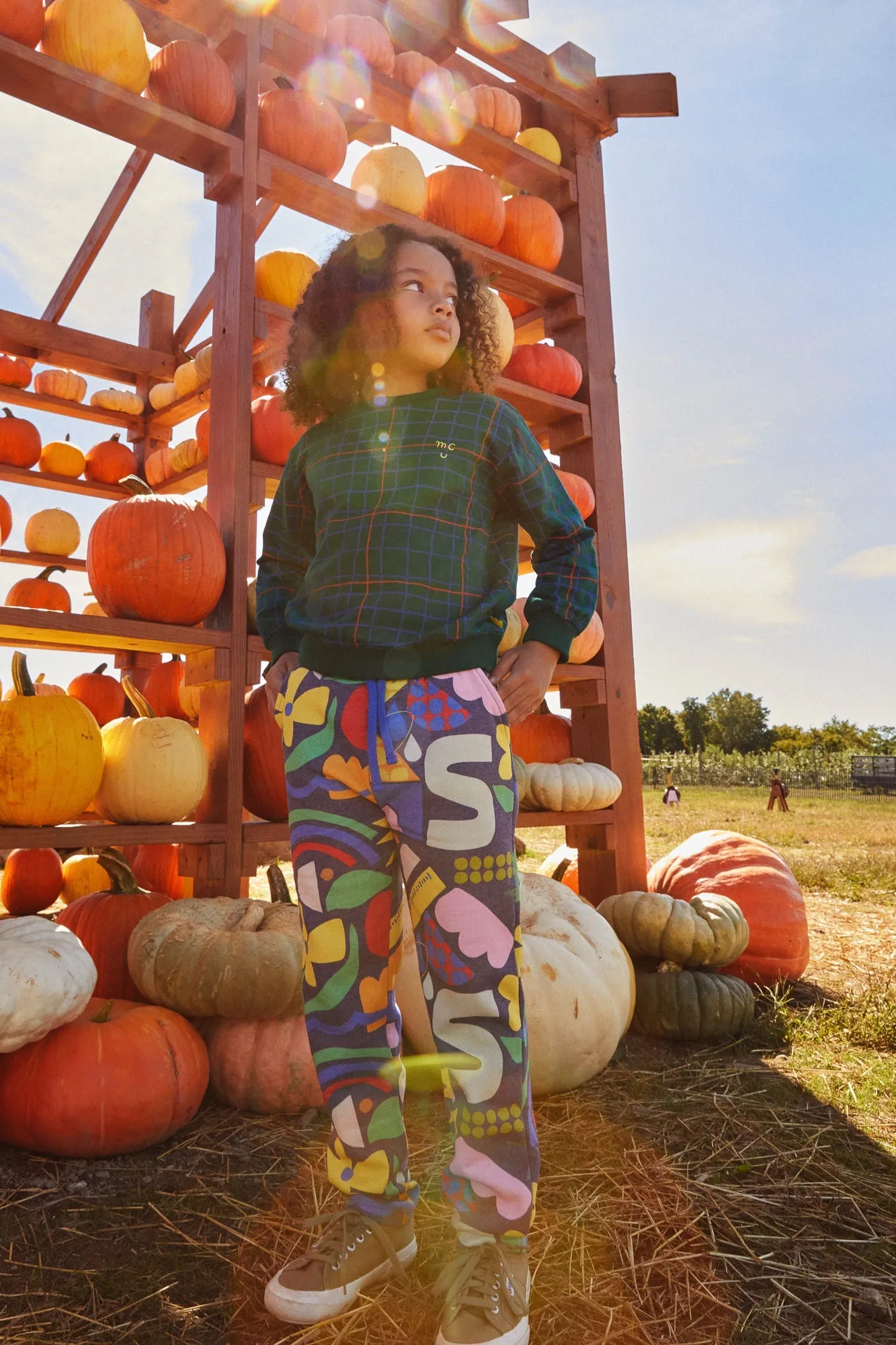 Recycled Cotton Grid Kid Sweatshirt