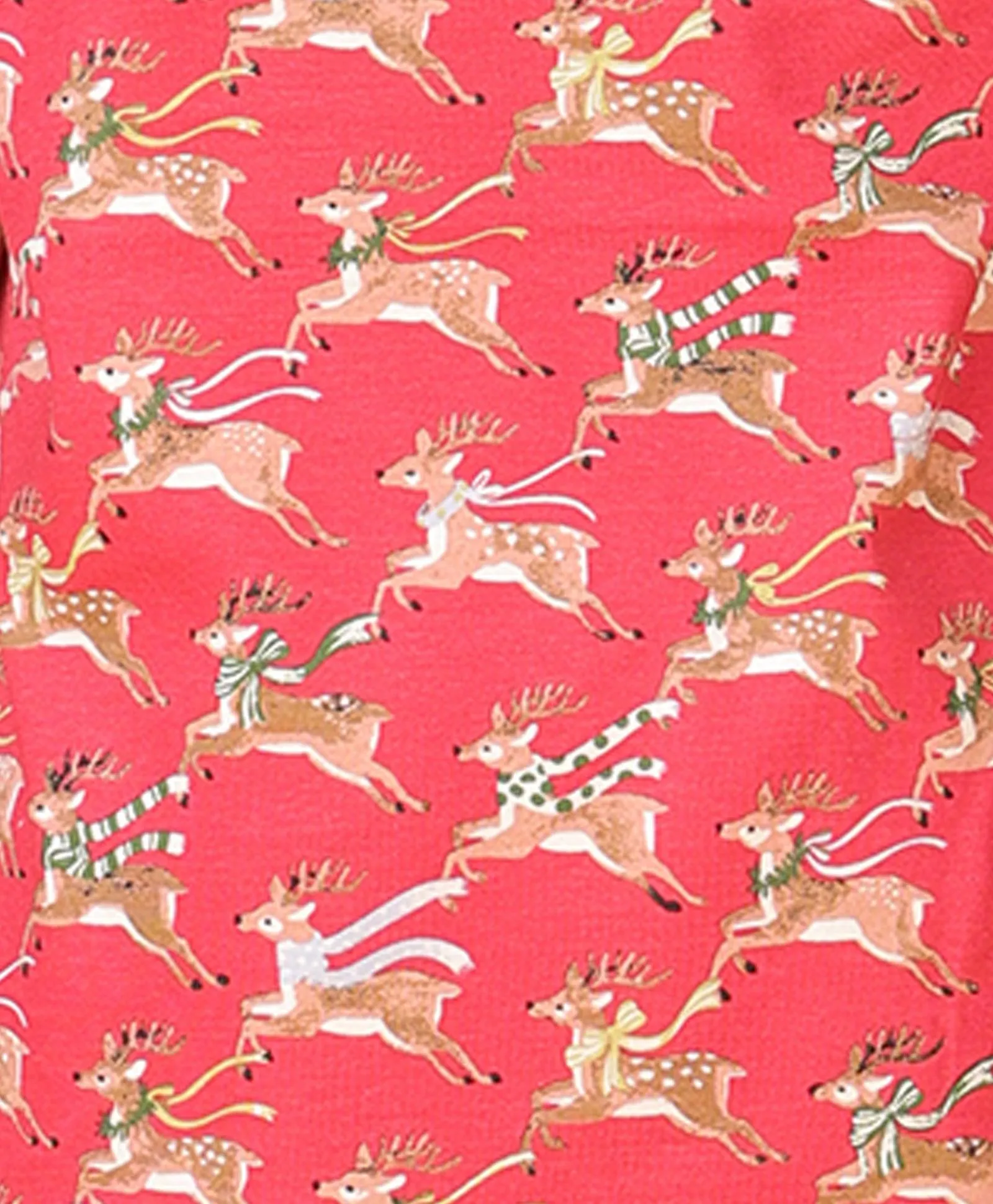 REINDEER SHORT SLEEVE GIRLS PYJAMA SET - RED