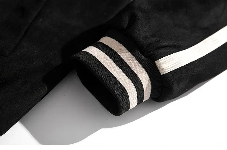 Relaxed-Fit Button-Up Men's Varsity Jacket Featuring Contrast Trim