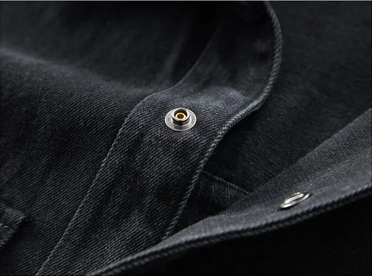Relaxed-fit Button-up Trucker Jacket with Fashionable Gradient Colors