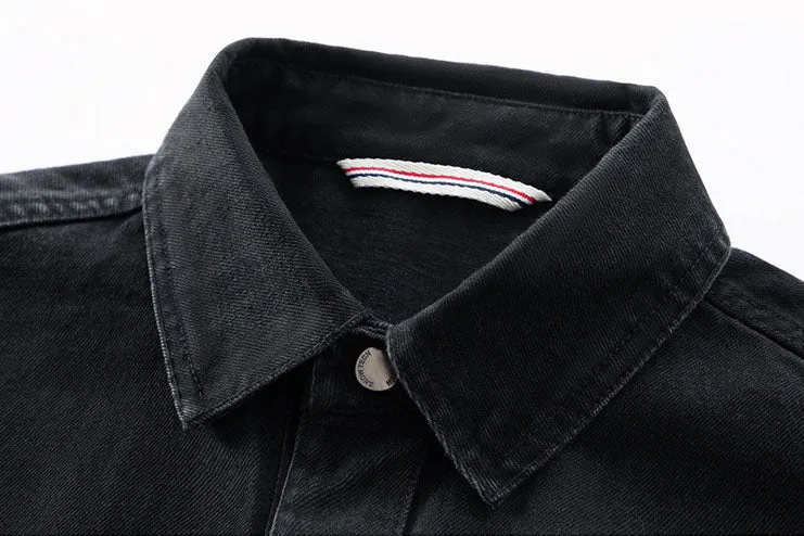 Relaxed-fit Button-up Trucker Jacket with Fashionable Gradient Colors