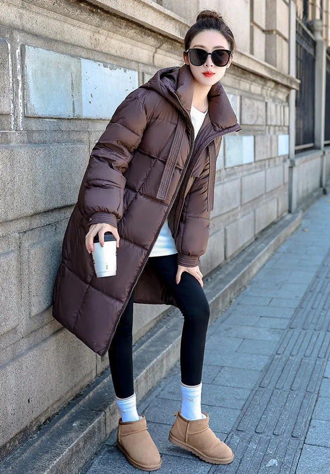 Relaxed-fit Solid Quilted Women's Puffer Coat for Ultimate Warmth