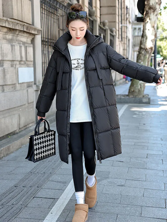 Relaxed-fit Solid Quilted Women's Puffer Coat for Ultimate Warmth