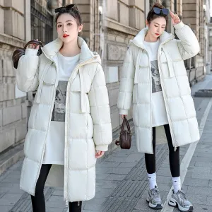 Relaxed-fit Solid Quilted Women's Puffer Coat for Ultimate Warmth