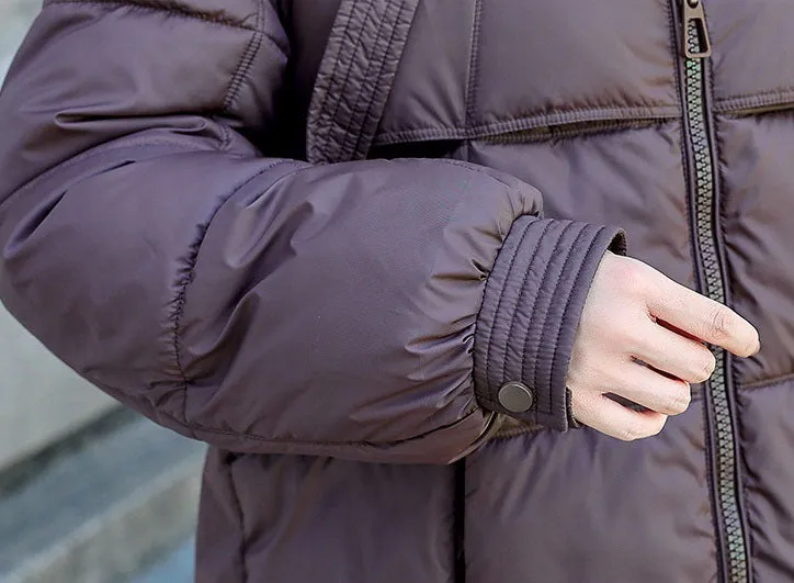 Relaxed-fit Solid Quilted Women's Puffer Coat for Ultimate Warmth