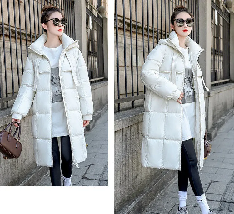 Relaxed-fit Solid Quilted Women's Puffer Coat for Ultimate Warmth
