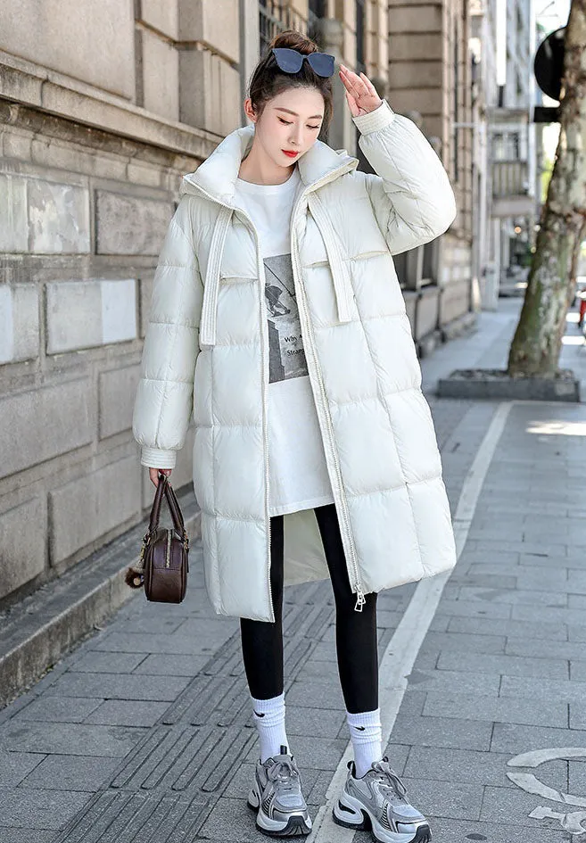 Relaxed-fit Solid Quilted Women's Puffer Coat for Ultimate Warmth