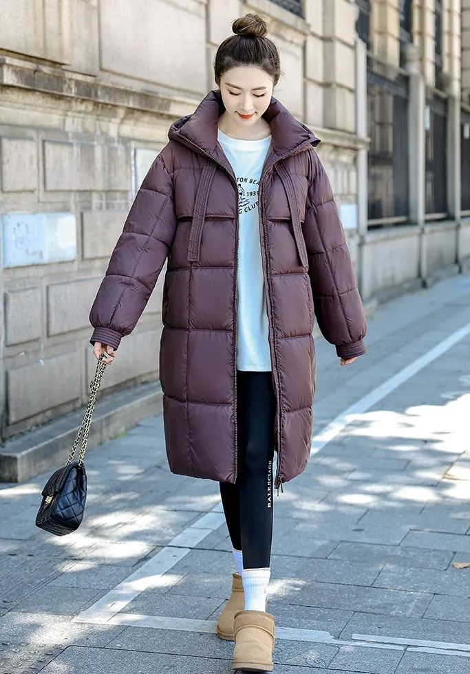 Relaxed-fit Solid Quilted Women's Puffer Coat for Ultimate Warmth
