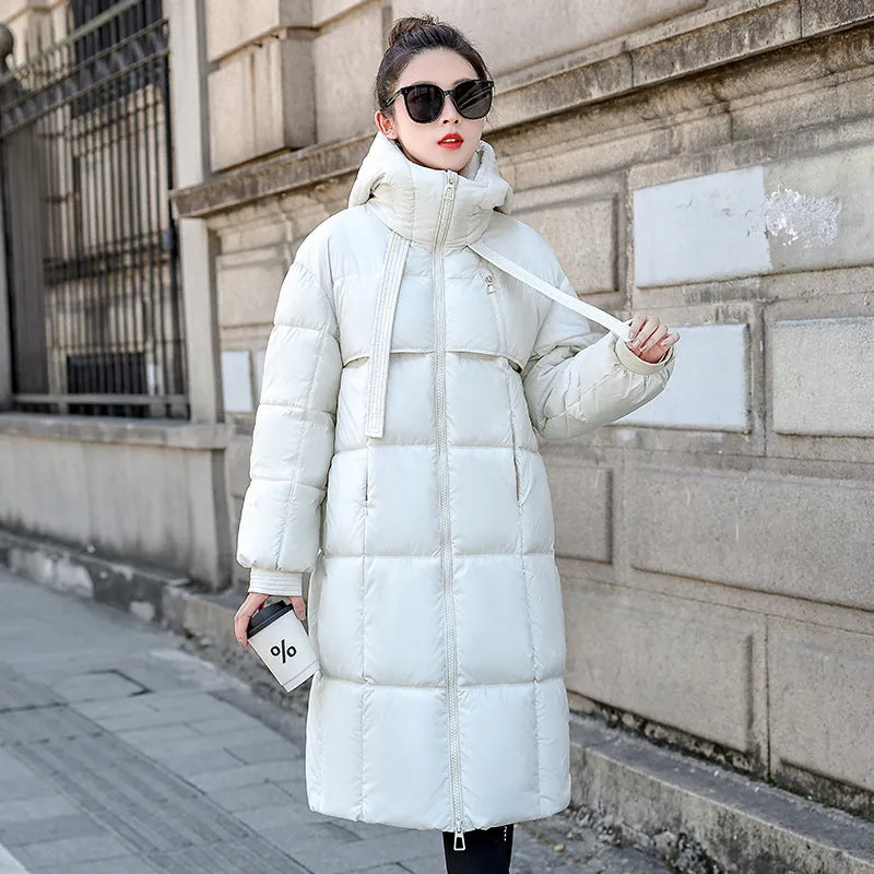 Relaxed-fit Solid Quilted Women's Puffer Coat for Ultimate Warmth