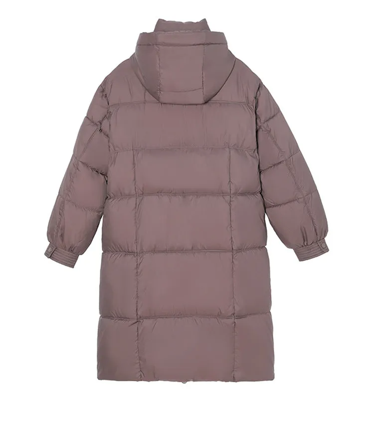 Relaxed-fit Solid Quilted Women's Puffer Coat for Ultimate Warmth