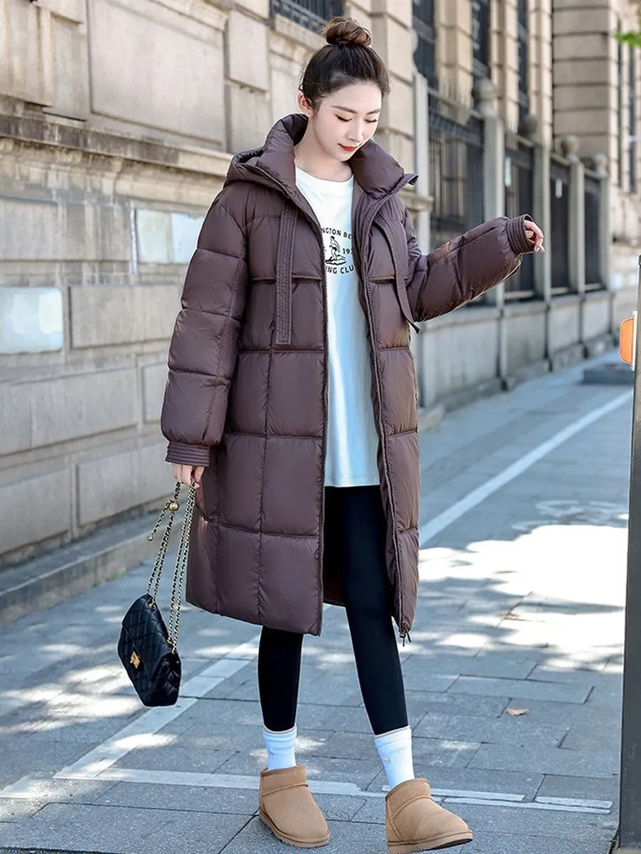 Relaxed-fit Solid Quilted Women's Puffer Coat for Ultimate Warmth