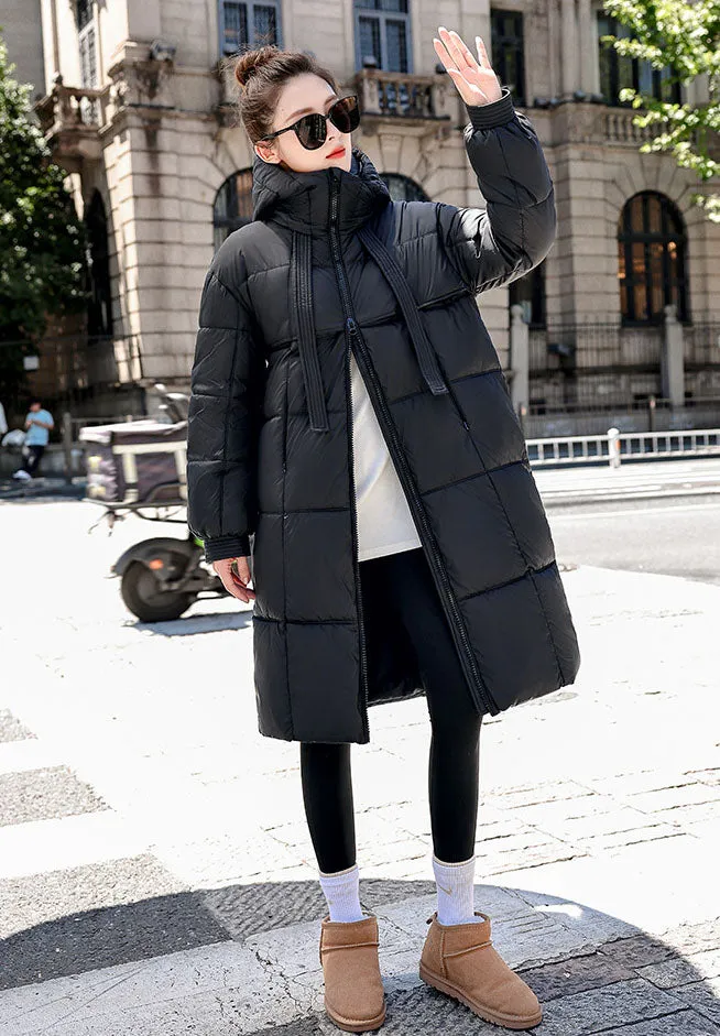 Relaxed-fit Solid Quilted Women's Puffer Coat for Ultimate Warmth