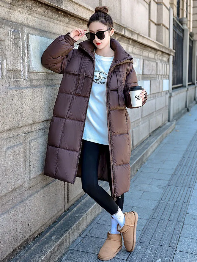 Relaxed-fit Solid Quilted Women's Puffer Coat for Ultimate Warmth