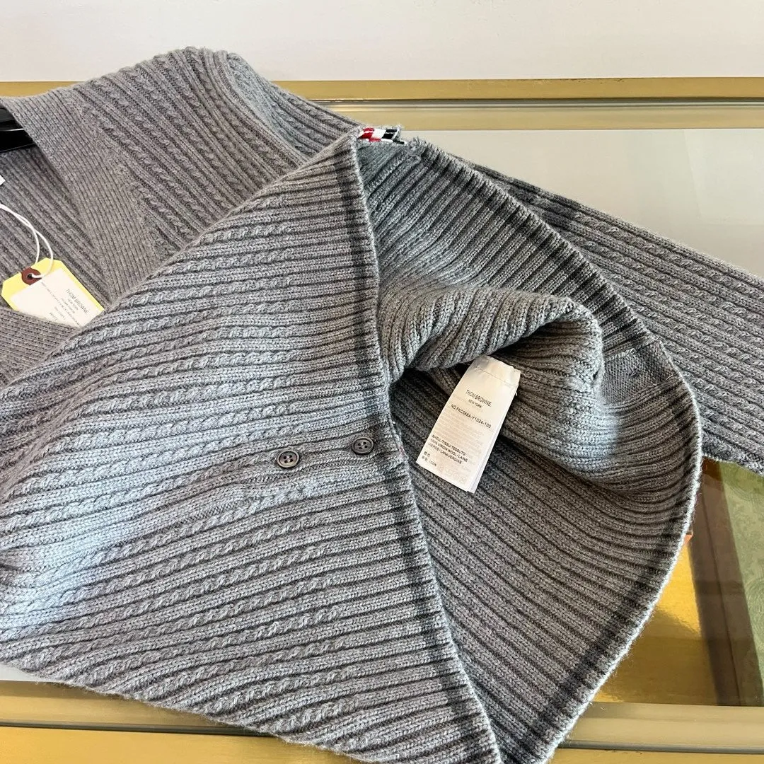 Ribbed Stripe Sleeve Cardigan