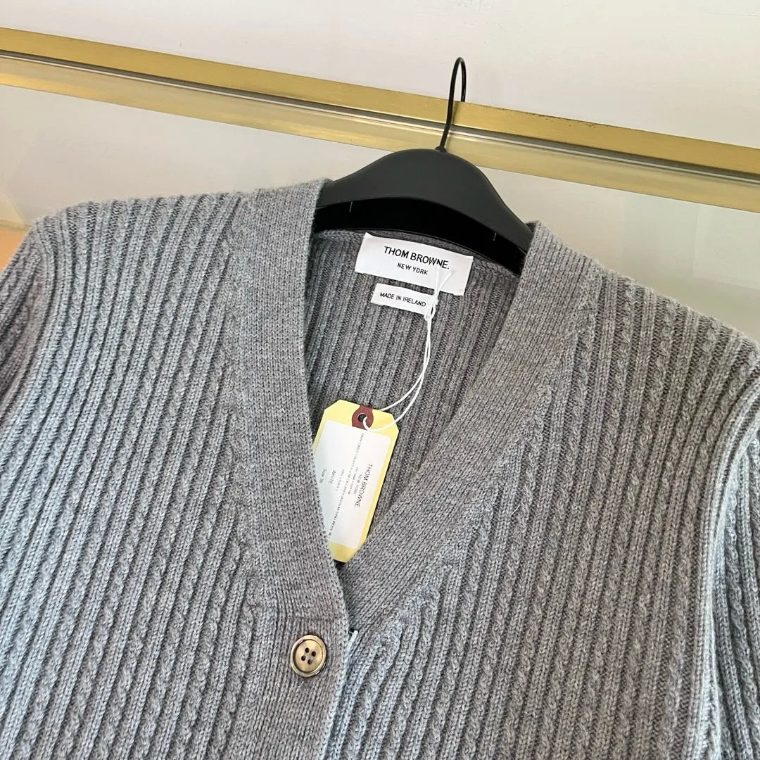 Ribbed Stripe Sleeve Cardigan