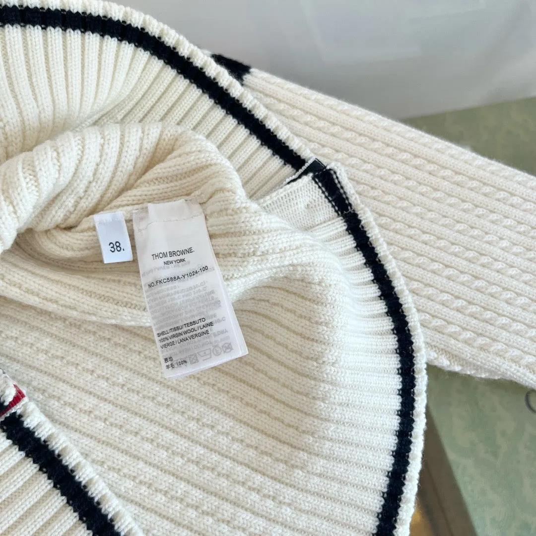 Ribbed Stripe Sleeve Cardigan