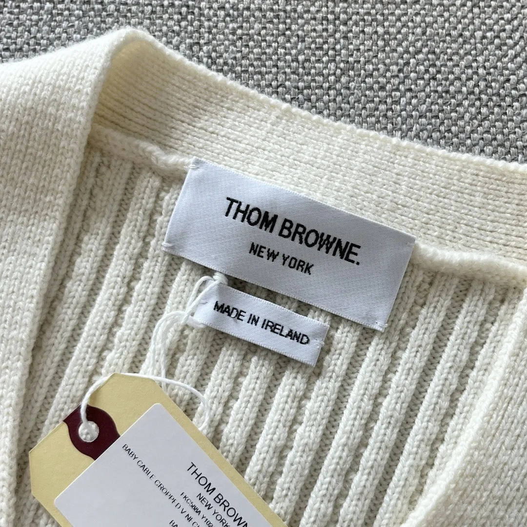 Ribbed Stripe Sleeve Cardigan