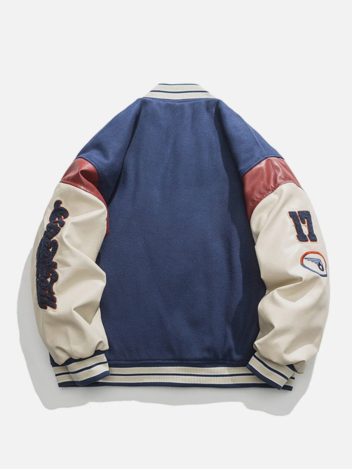 Rimiro - Contrast Stitching Thicken Varsity Jacket