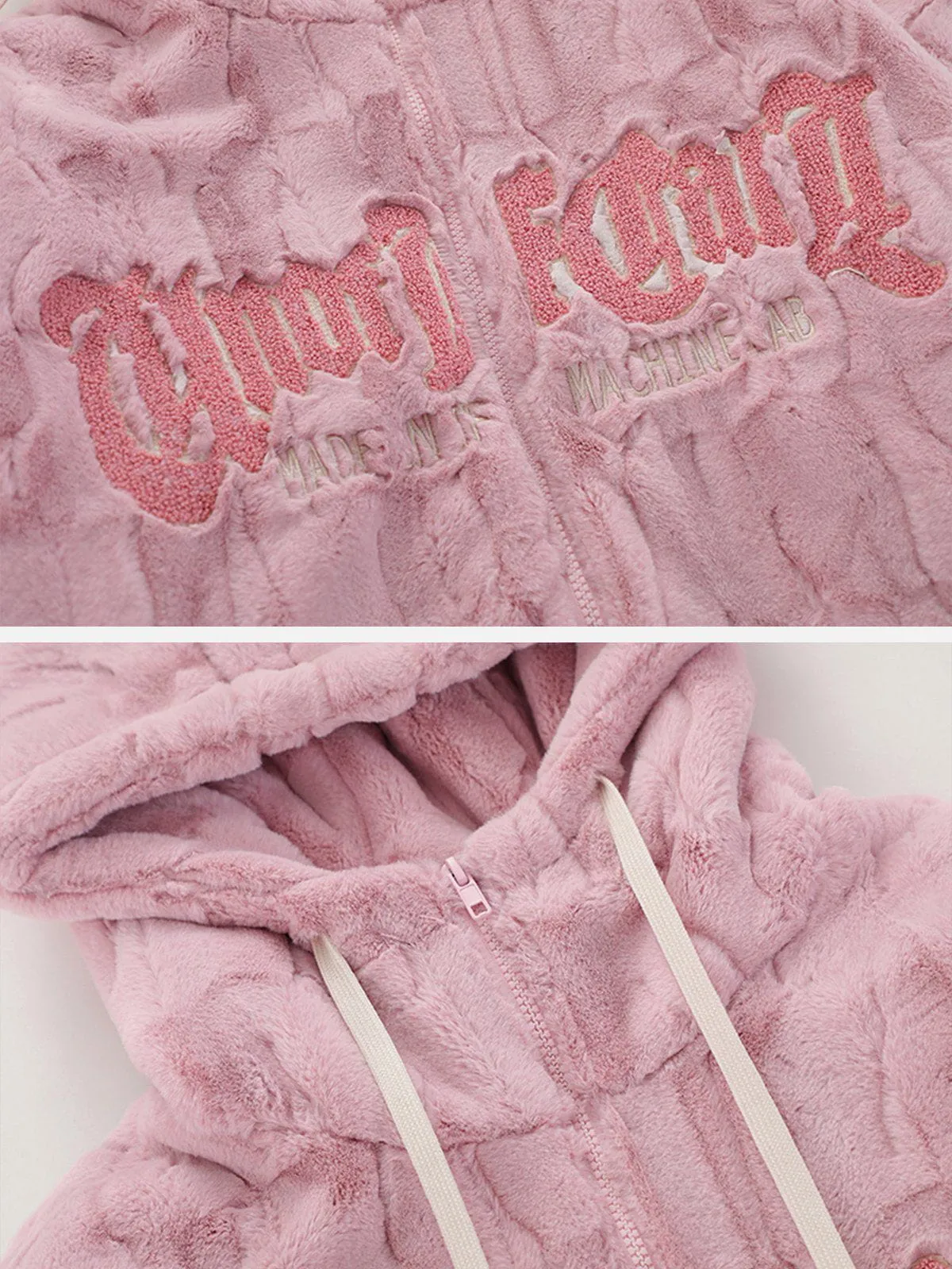 Rimiro - Flocked Letters Sherpa Coat