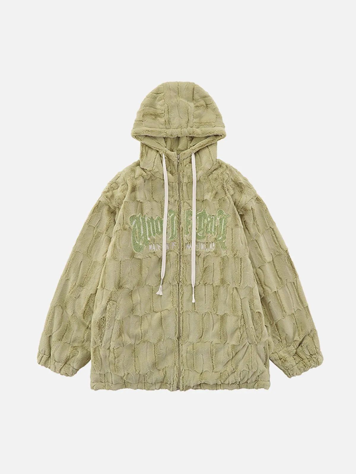 Rimiro - Flocked Letters Sherpa Coat