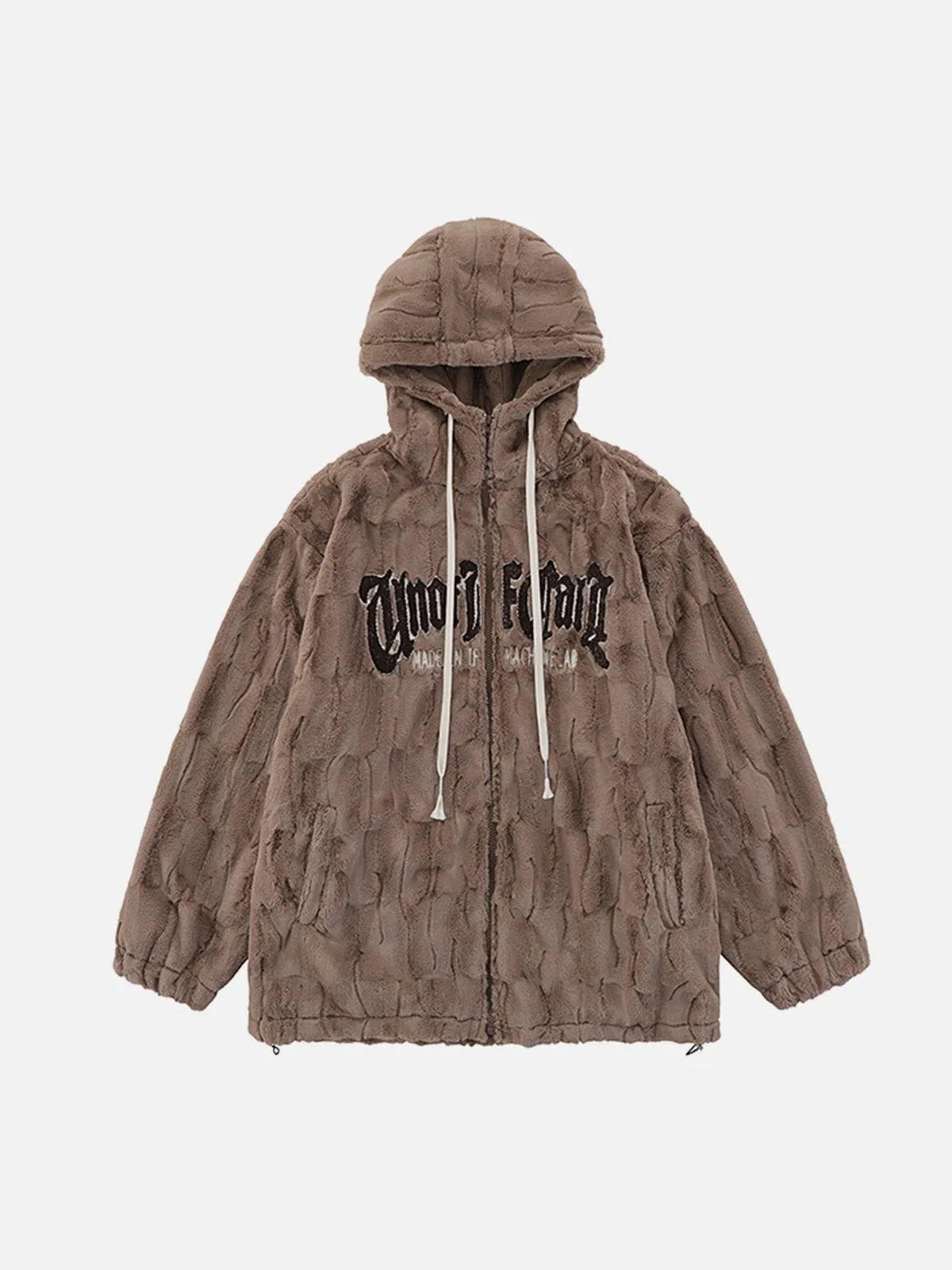 Rimiro - Flocked Letters Sherpa Coat
