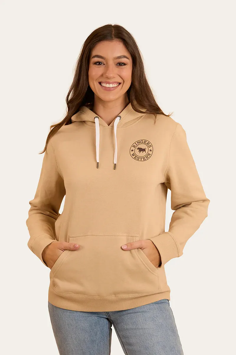 Ringers Western Womens Signature Bull Pullover Hoodie - Dark Sand / Chocolate