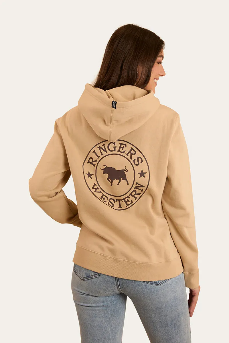 Ringers Western Womens Signature Bull Pullover Hoodie - Dark Sand / Chocolate