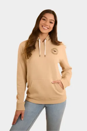 Ringers Western Womens Signature Bull Pullover Hoodie - Dark Sand / Chocolate
