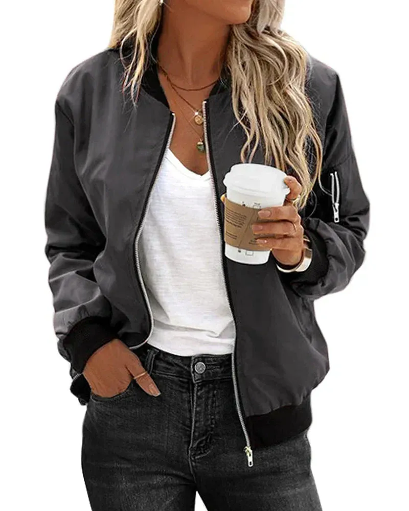 Rinna Bomber Jacket: Stylish, Classic, Pocketed, Versatile
