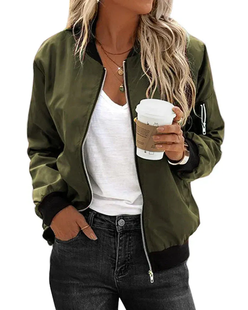 Rinna Bomber Jacket: Stylish, Classic, Pocketed, Versatile