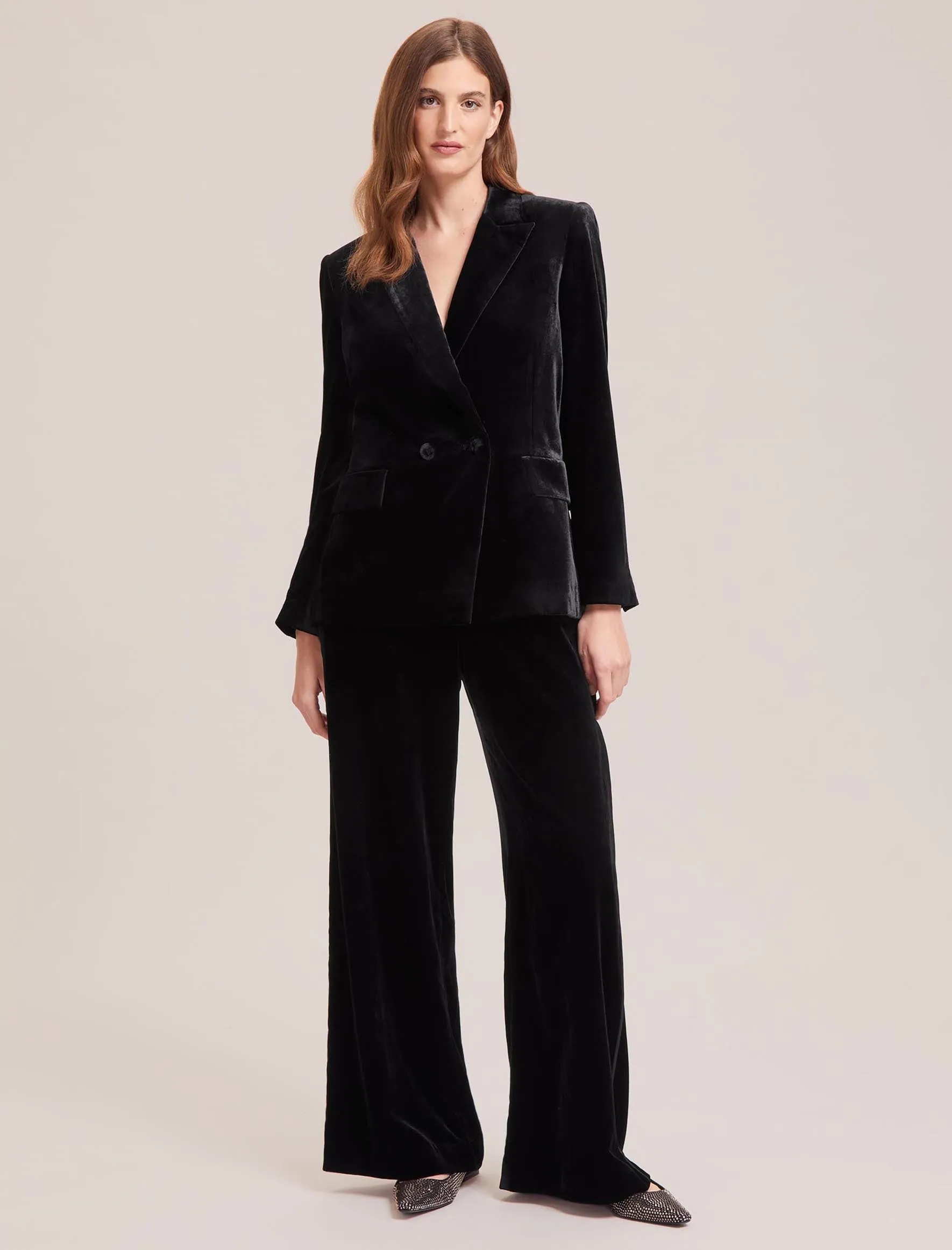 Ronson Relaxed Velvet Blazer - Black