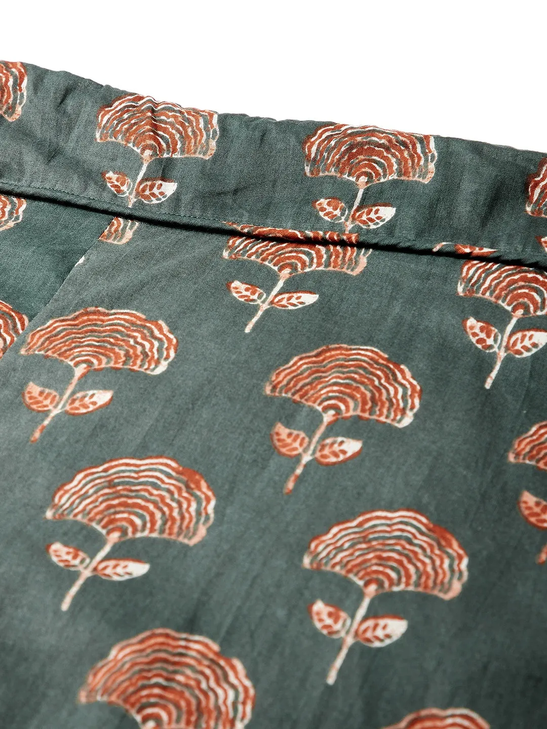 Sage Green Boota Print Skirt