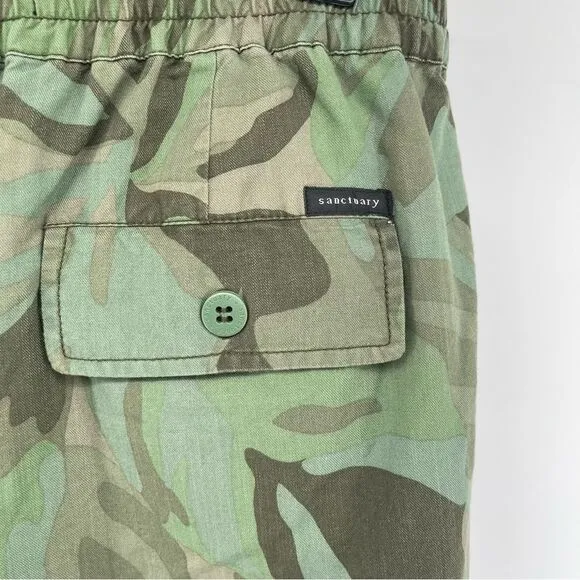 Sanctuary Trailblazer Women’s Palm Camo Cargo Pull On Cotton Shorts Size 29