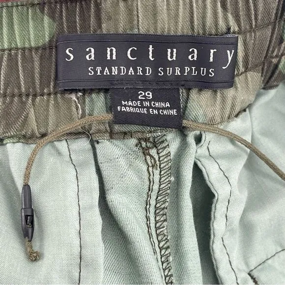 Sanctuary Trailblazer Women’s Palm Camo Cargo Pull On Cotton Shorts Size 29