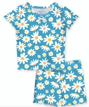 Sara's Prints- Girls Daisy Fitted Short Pj Set