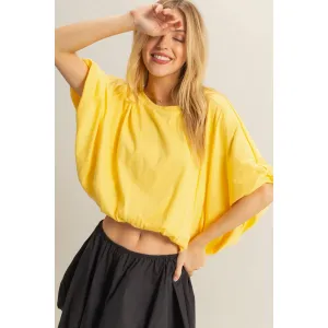 Scottie- Short Sleeve Knit Bubble Hem Top