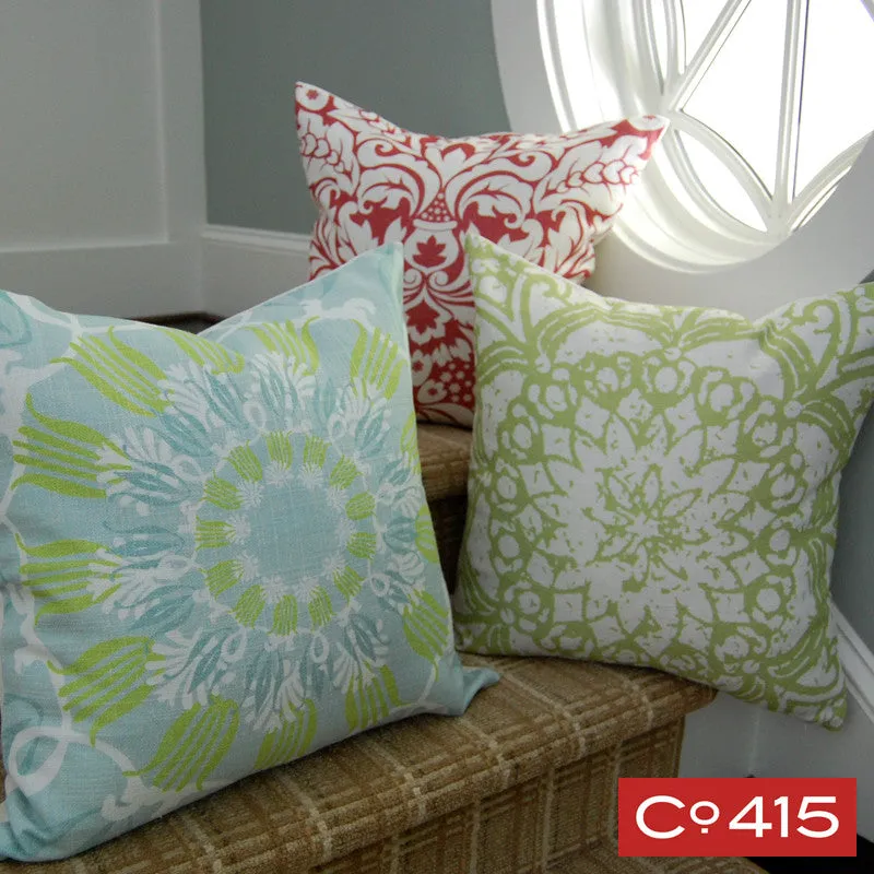 Scroll Suzani Pillow - Silverberry