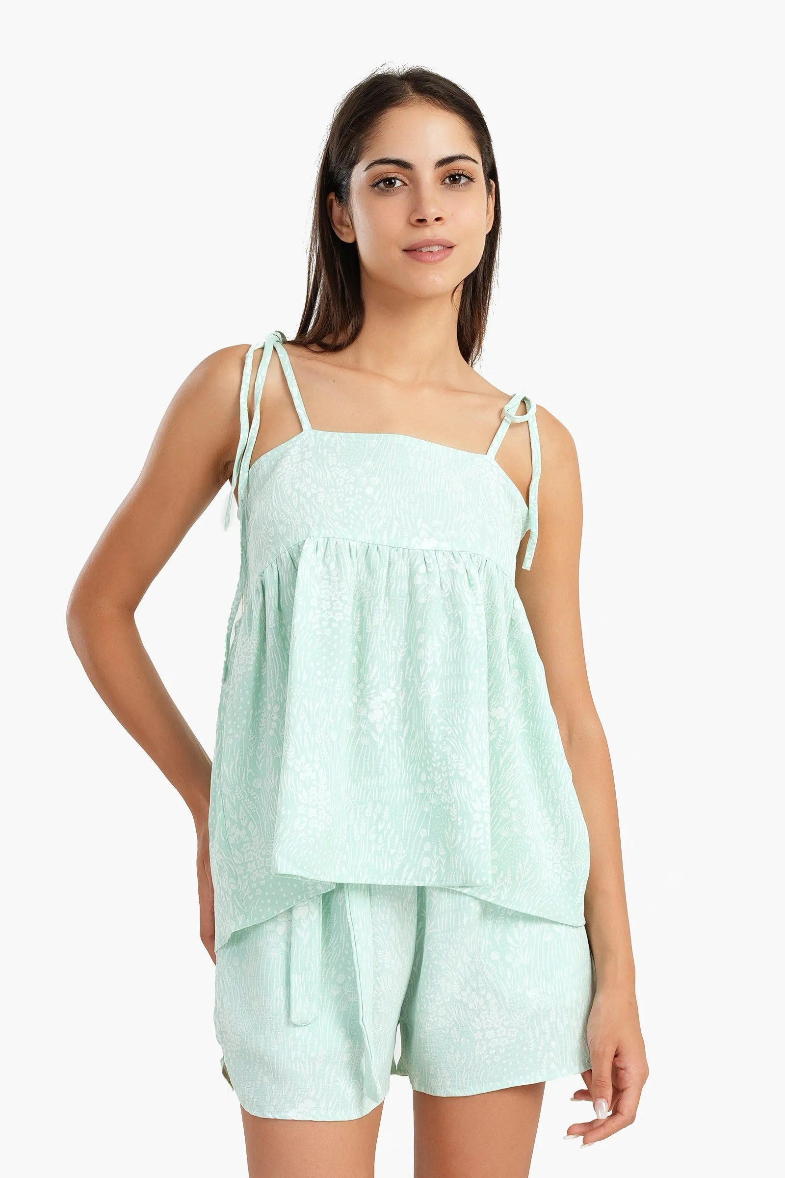 Self Pattern Pyjama Top