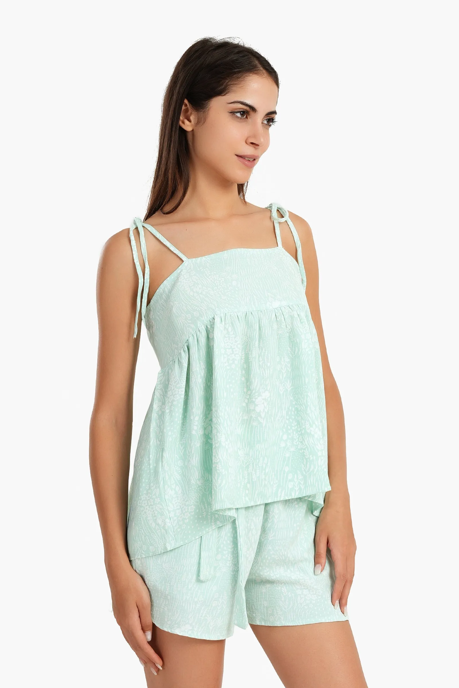 Self Pattern Pyjama Top