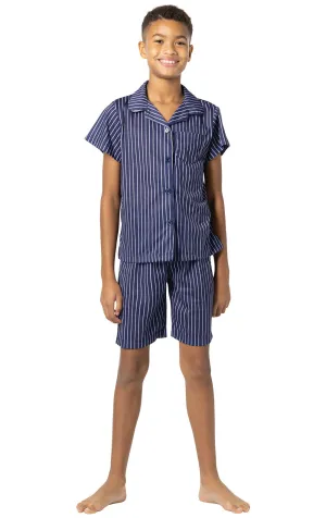 Short Sleeve Button-Front & Shorts Unisex Kids Pajamas