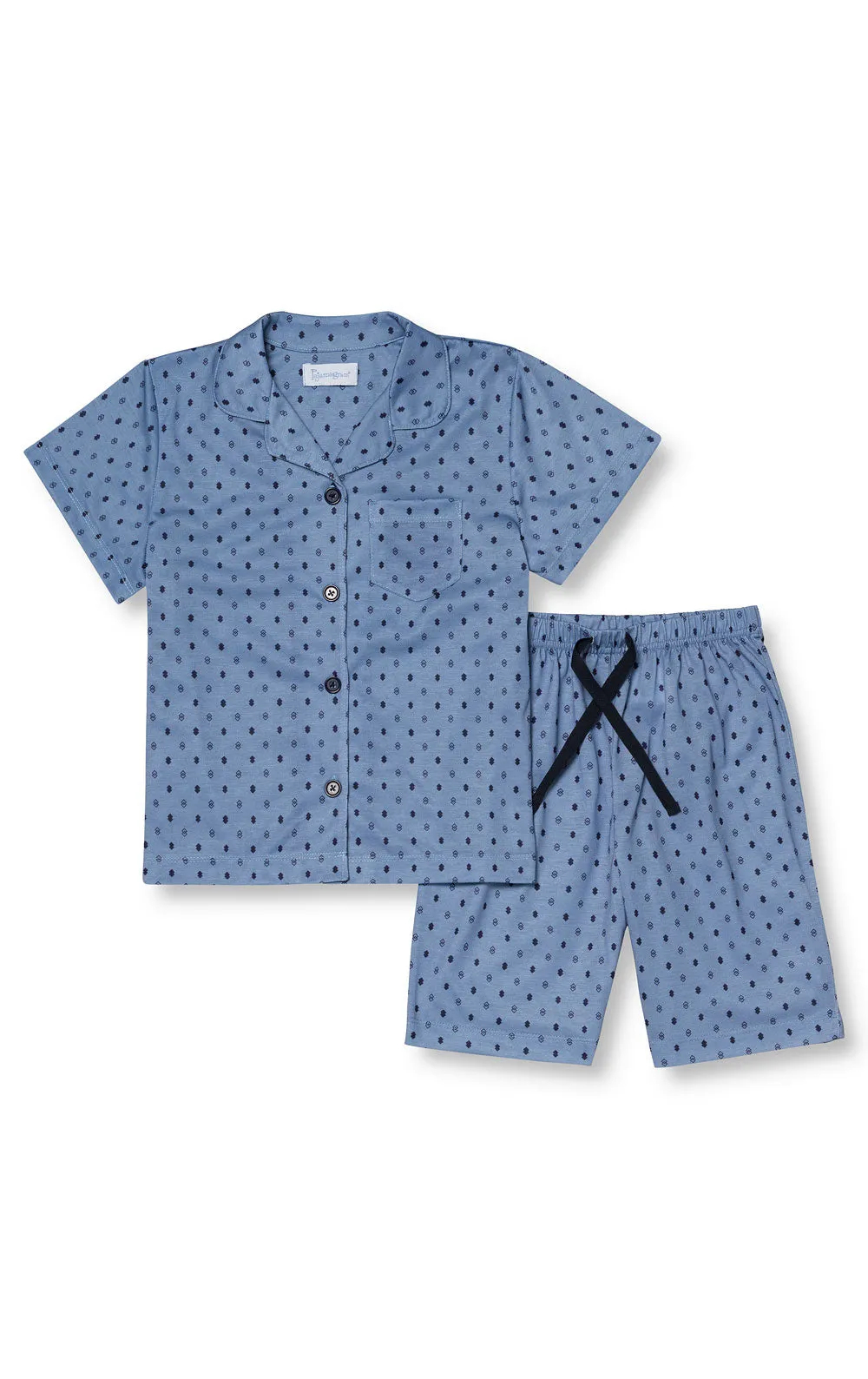Short Sleeve Button-Front & Shorts Unisex Kids Pajamas