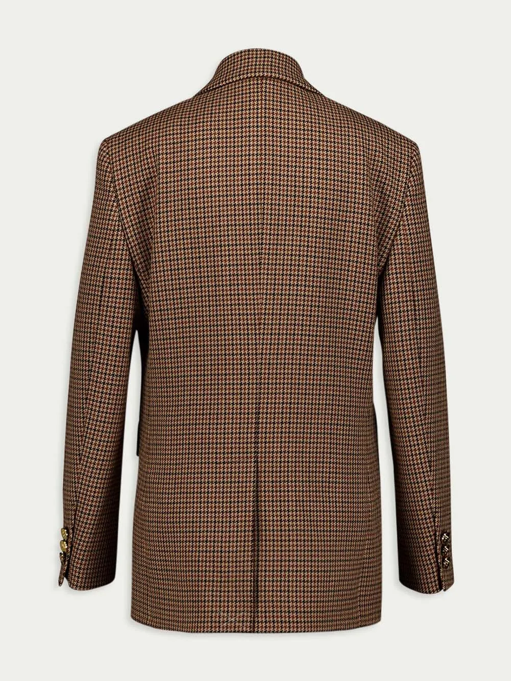 Single-Breasted Houndstooth Check Jacket
