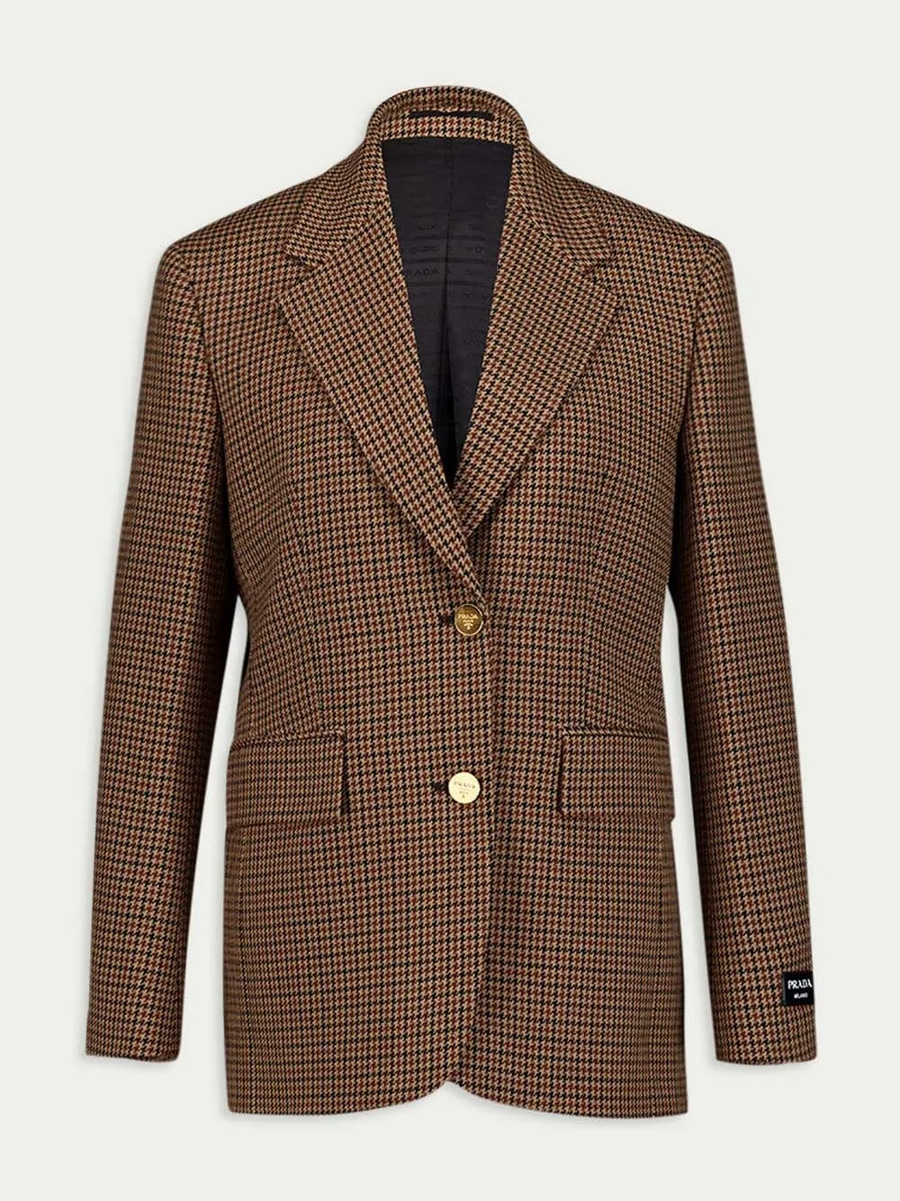 Single-Breasted Houndstooth Check Jacket