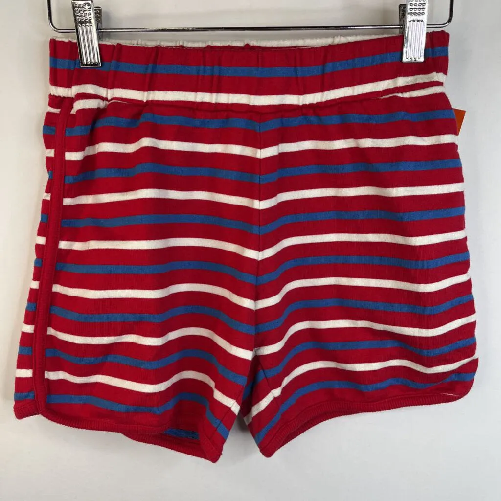Size 12 (150): Hanna Andersson Red Blue/White Striped Cozy Shorts